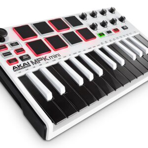 Akai Professional MPK MINI MKII LE White | 25-Key Portable USB MIDI Keyboard With 8 Backlit Performance-Ready Pads